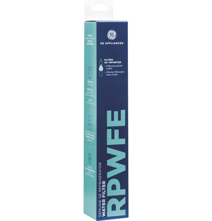 GE® RPWFE™ Refrigerator Water Filter, Genuine Replacement Filter, Certified to Reduce Lead, Microplastics, PFOA/PFOS, and 50+ Other Impurities, Compatible with GE Appliances Brands, Pack of 1