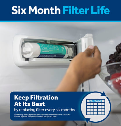 GE® RPWFE™ Refrigerator Water Filter, Genuine Replacement Filter, Certified to Reduce Lead, Microplastics, PFOA/PFOS, and 50+ Other Impurities, Compatible with GE Appliances Brands, Pack of 1